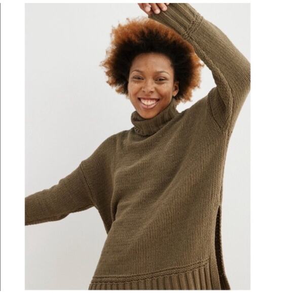 Aerie Gray Sunset Chenille Oversized Turtleneck Sweater XS - Picture 8 of 8